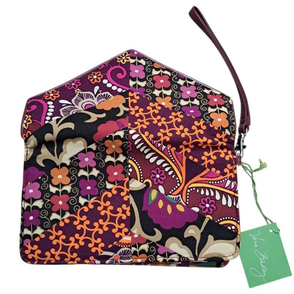 Vera Bradley Suzani Envelope Wallet Black Pink Multicolor Quilted Cotton Fabric - Picture 5 of 6